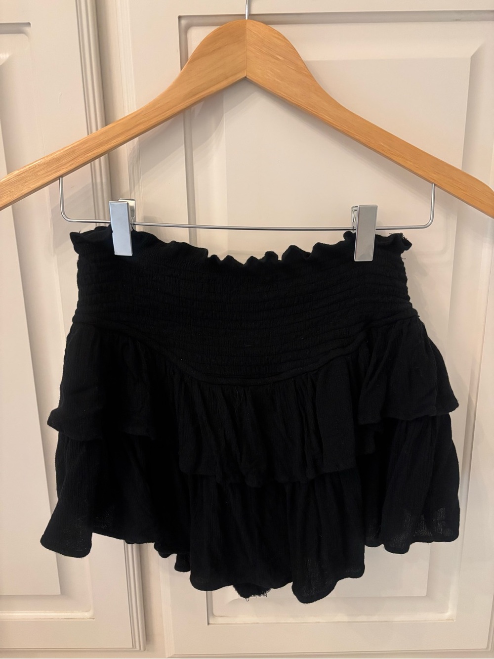 The Impeccable Pig ~ Small ~ Black Smocked Mini Skirt